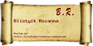 Blistyik Rozanna névjegykártya
